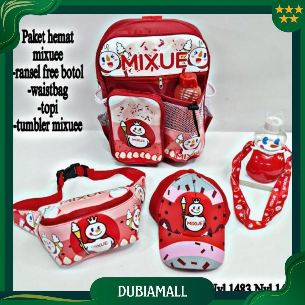 Tas Anak Sekolah Karakter Mixue Ransel Anak Perempuan Terbaru Paketan tas anak free tumbler mixue MA