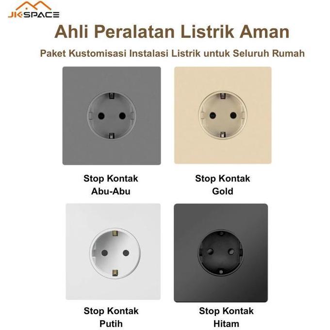 Flo_zime - JK SPACE  Stop Kontak Saklar/Saklar Lampu/ Saklar Rumah JK SPACE Gabungan saklar silver s