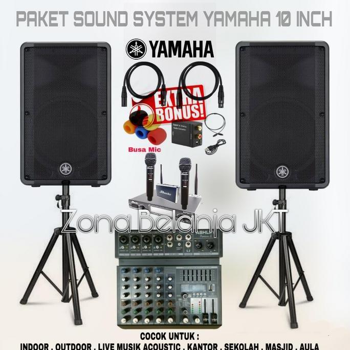 TERLARIS PAKET SOUND SYSTEM OUTDOOR INDOOR SPEAKER YAMAHA DBR 10 INCH ORINAL