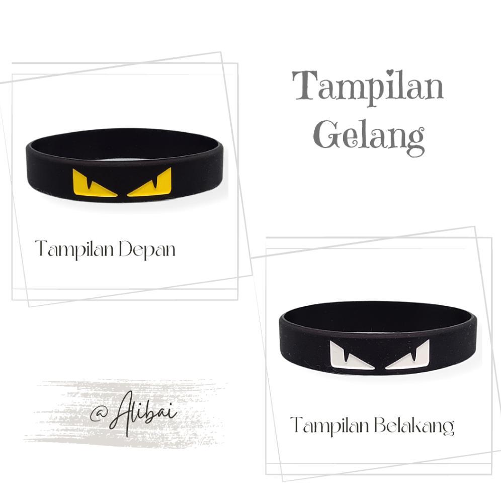 ORIGINAL GELANG KARET PRIA DISTRO HITAM FF RUBBER BRACELET KASUAL KEREN SPORT HYPE