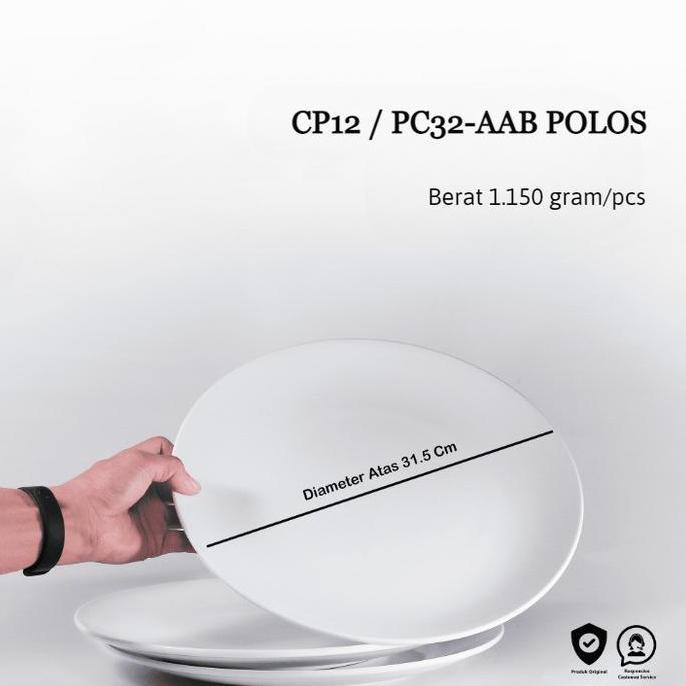 TERLARIS PIRING CEPER BESAR 32CM (1PCS) POLOS BY INDO KERAMIK /  PIRING BESAR KERAMIK / PIRING SAJI 