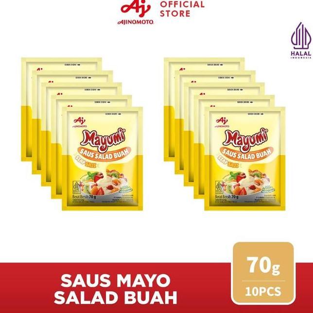 Mayumi Mayonaise Saus Salad Buah 70G 10Pcs Mayones Saus Creamy Rasa Manis Dan Lemon