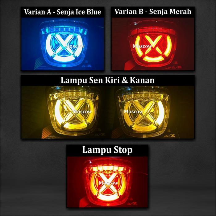 Lampu Belakang Moscow Vespa-X Stoplamp V.3 Model X Storm Moto Clear Smoke Pnp For Vespa Sprint Prima