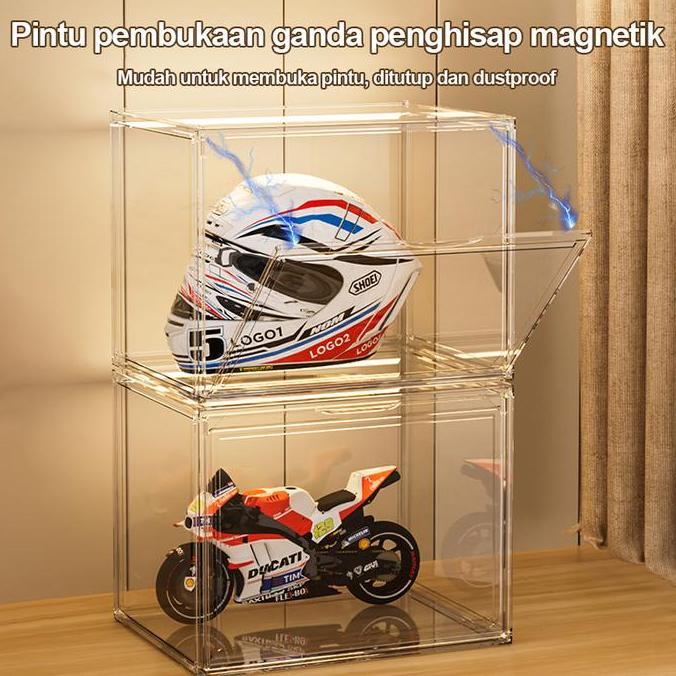 Baguss- Kabinet Pintu Ganda Mainan Besar Helm Tas Kulit Kotak Penyimpanan Lemari Penyimpanan Magneti