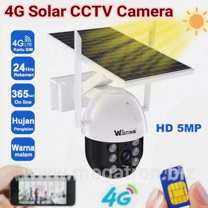 4G GSM Solar CCTV Camera (putar kiri-kanan-atas-bawah) resolusi 4K