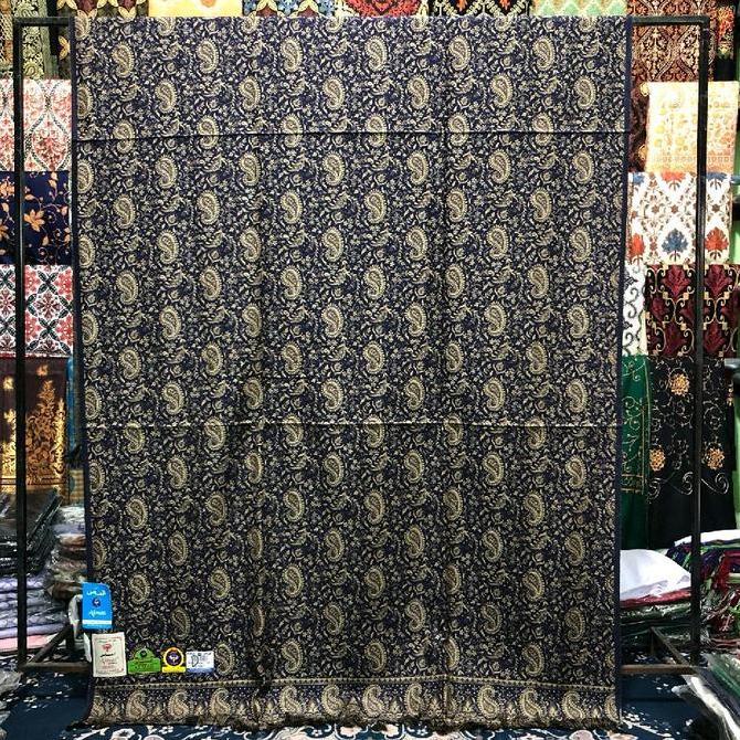 Almas Sorban Kashmiri Full Sulam Tenun Brand Almas Shawl Kashmir Panjang 200 Lebar 100 Motif Elegan 