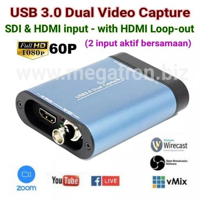 USB 3.0 Dual Video Capture Streaming (SDI + HDMI input) vMix OBS