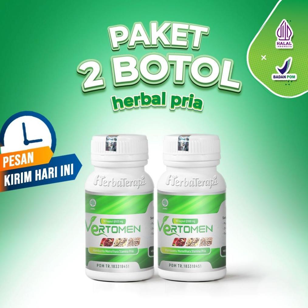 (Terbaru) Vertomen paket 2 botol obat herbal penambah sperma penyubur pria promil program hamil (Ter