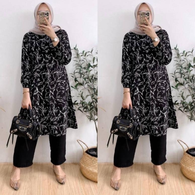 HOT LAVETA SET TUNIK KANTOR PREMIUM SET TUNIK WANITA MUSLIMAH KAIN RAYON DIAMOND MIX CRINKLE BUSUI F