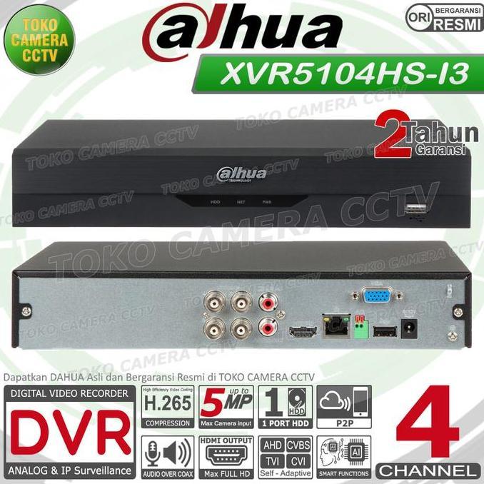TERLARIS DVR RECORDER CCTV DAHUA 4 CHANNEL CCTV DAHUA 4CH 5MP