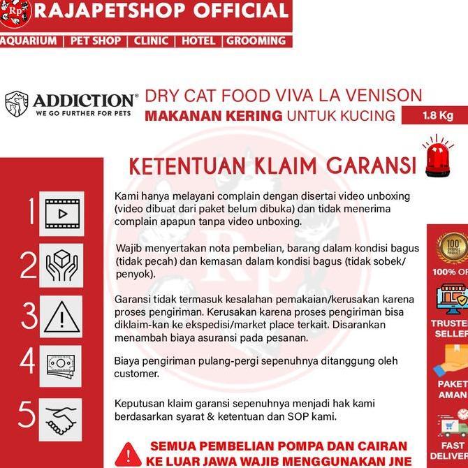 Promo ( PAKAN ) ADDICTION CAT VIVA LA VENISON 1,8 KG MAKANAN KUCING KERING Diskon