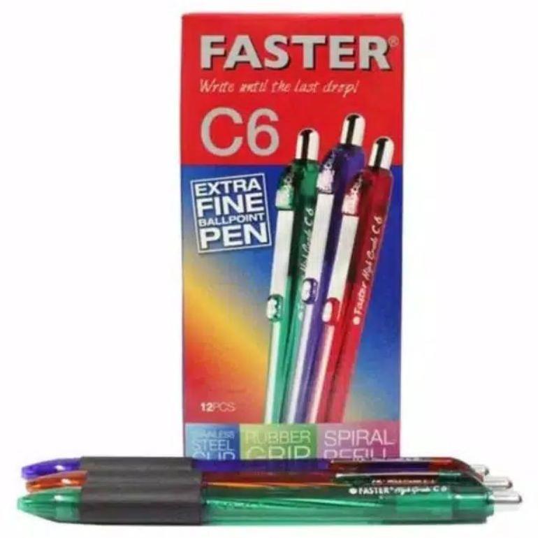 PULPEN FASTER C6 ASLI 1 Lusin Termurah
