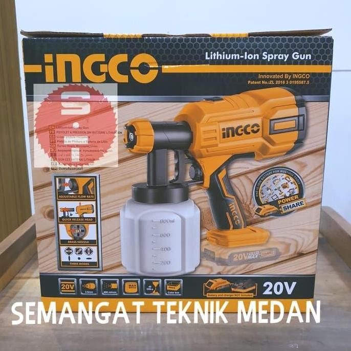 CSGLI2001 SPRAY GUN LISTRIK CORDLESS SEMPROTAN ANGIN CAT UNIT INGCO