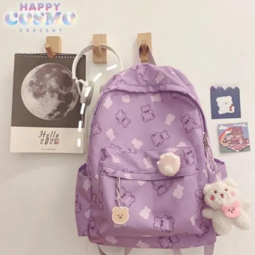 bestpromo tas gendong kecil untuk wanita print motif bear tas mini lucu korean steyle