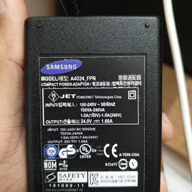 Adaptor Samsung A4024_FPN Power Adaptor 24V 1.66A Jack L