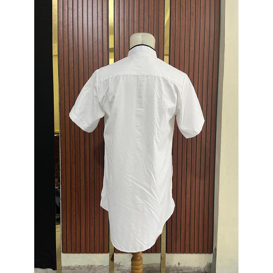 Hasgradini-koko kurta warna putih motif strip hitam baju koko model india bahan katun viscose premiu