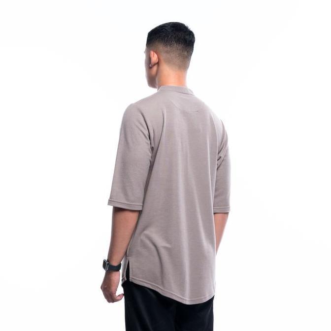KHOIRUMMAH Kurta Zubair Dewasa | Baju Muslim Pria Lengan 3/4 - Grey