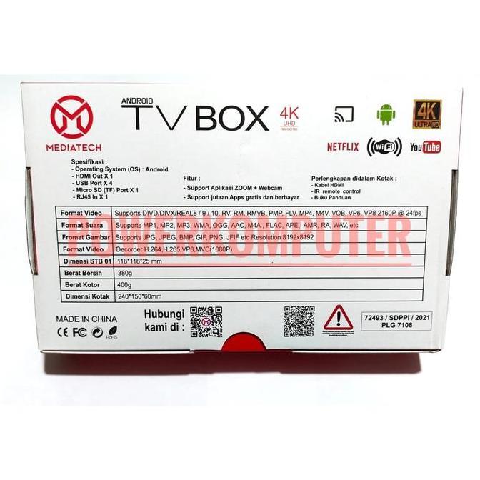 Mediatech Smart TV Box Android Set top box Set Top Box RAM 2GB ROM 16GB STB TV Digital Set Top Box T