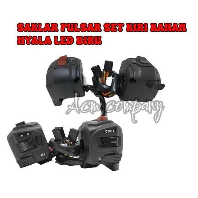Saklar Set Kiri Kanan LED Biru NMAX Old 2019 ke Bawah untuk Modifikasi Soket/Universal Sepeda Motor