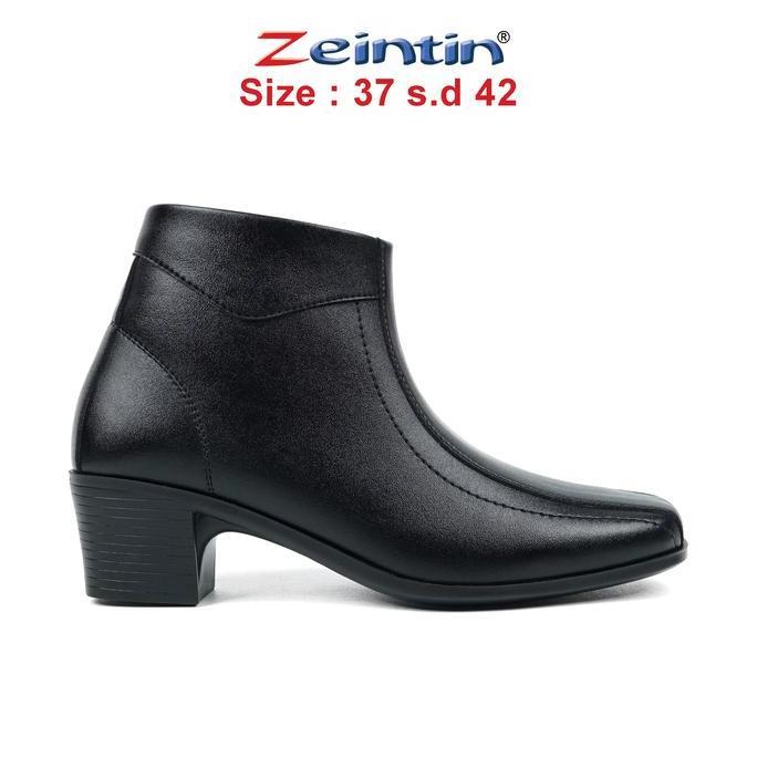 Zeintin - Sepatu Boots Wanita Hak 5 Cm Sepatu Boot Formal Wanita Boot Fashion Casual Hitam ZO