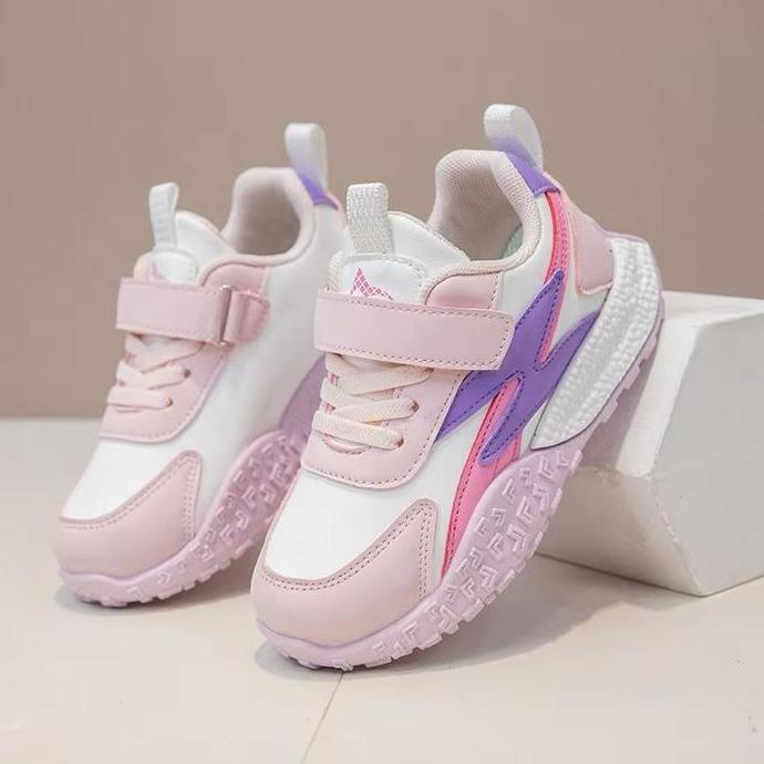 Sepatu Sneakers Anak Perempuan Motif ATG Pinkk