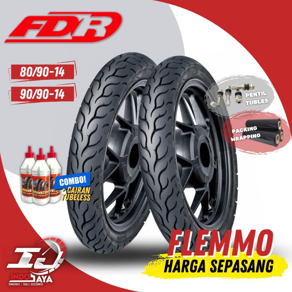 [HARGA SEPASANG] BAN FDR FLEMMO ( 80/90-14 & 90/90-14 ) RING 14 / BAN FDR TUBELESS TUBLES RING 14 ( 