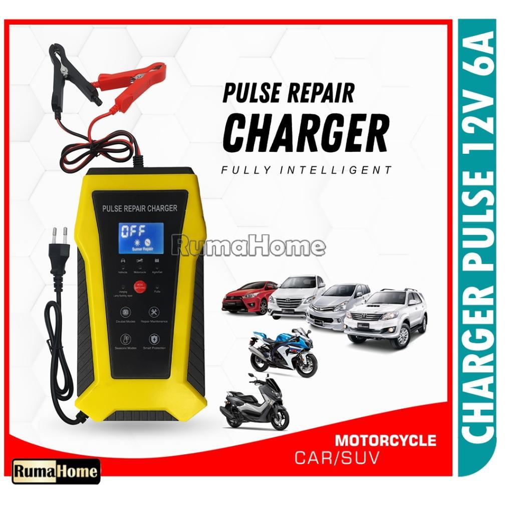NEW Charger Aki Portable 1A,2A, 4A, 5A, 6A, 8A /12v Mobil dan Motor / Otomatis Charger Accu / Alat C