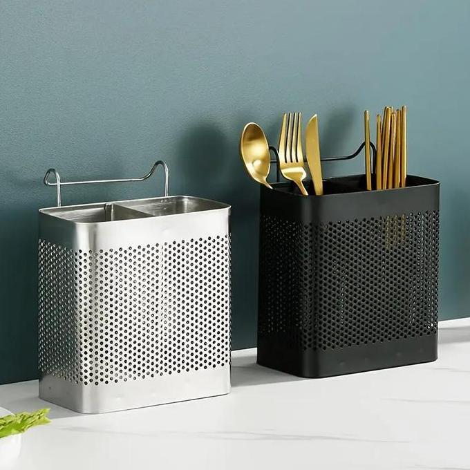 Tempat Sendok Garpu Stainless Gantung BS