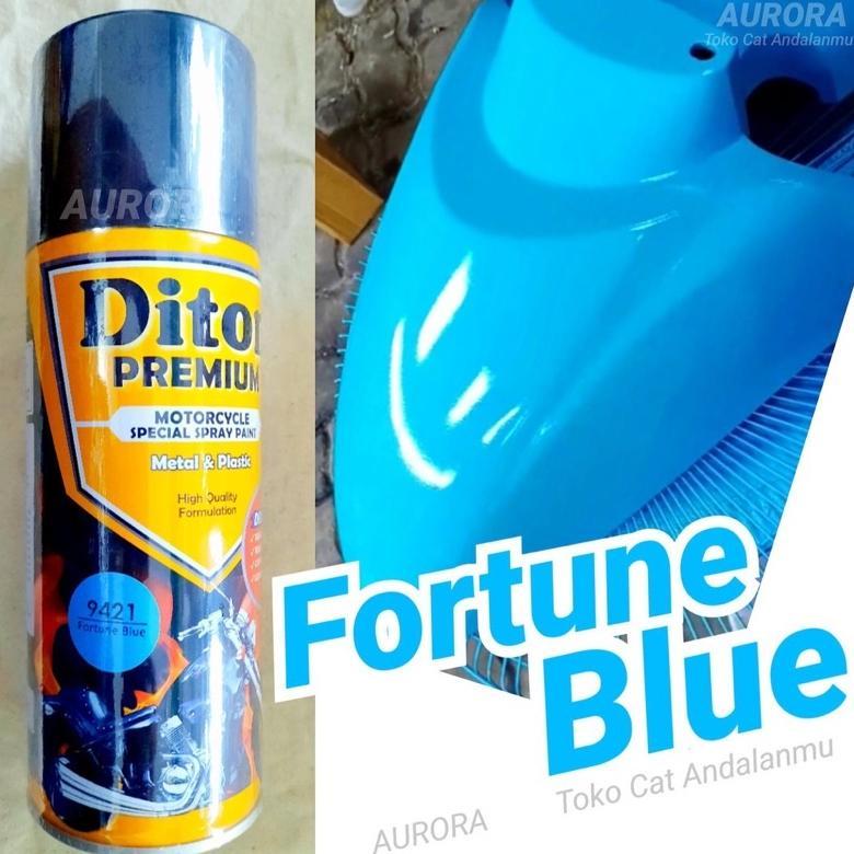NEW Diton Premium Fortune Blue 9421 Biru Muda 400ml Pilok Tahan Bensin Cat Semprot Spray Sepeda Moto