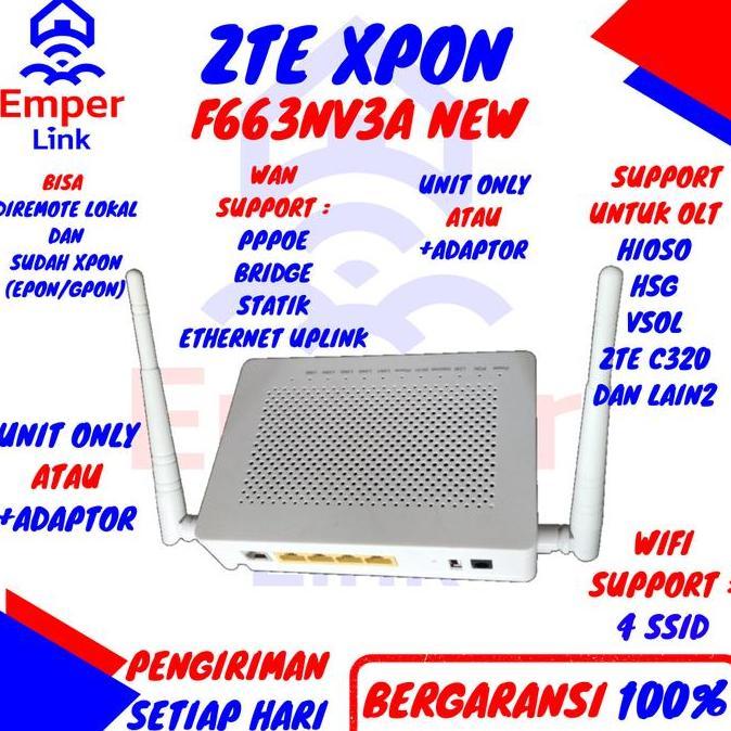 Zte F663Nv3A Zte F663 Xpon Support Omci Gpon 4 Ssid Dengan Adaptor