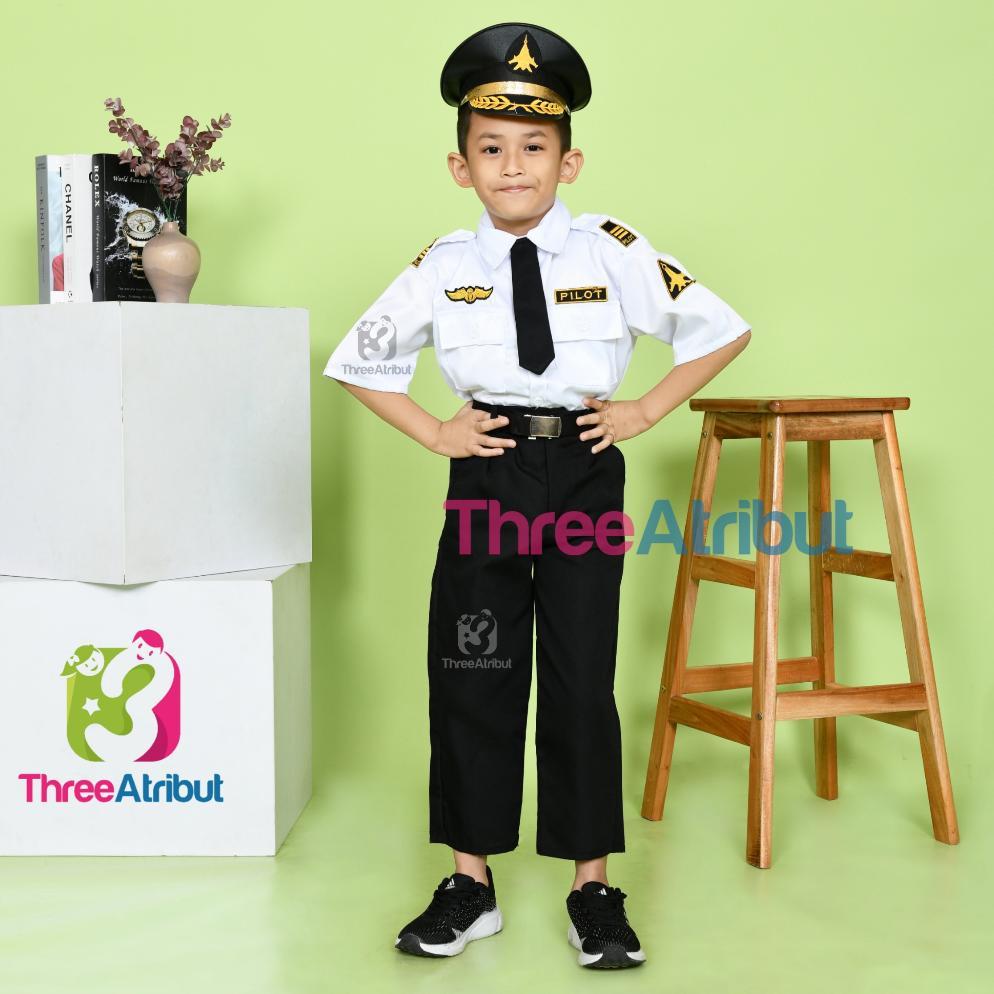 Best Seller Baju Pilot Anak Laki Laki Perempuan Seragam Profesi Anak Kostum Premium