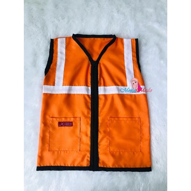 Free Ongkir Kostum Photoshoot Profesi Anak Pekerja Rompi Kontraktor Safety Proyek Foto Newborn