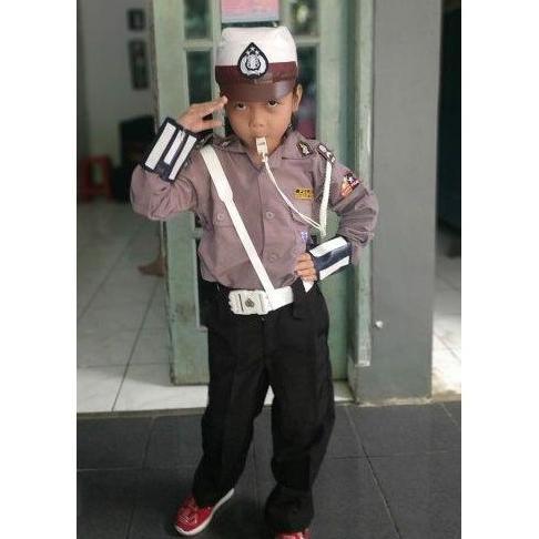 Diskon Baju Profesi Polwan Anak Hijab Kostum Polwan Anak Baju Polisi Anak