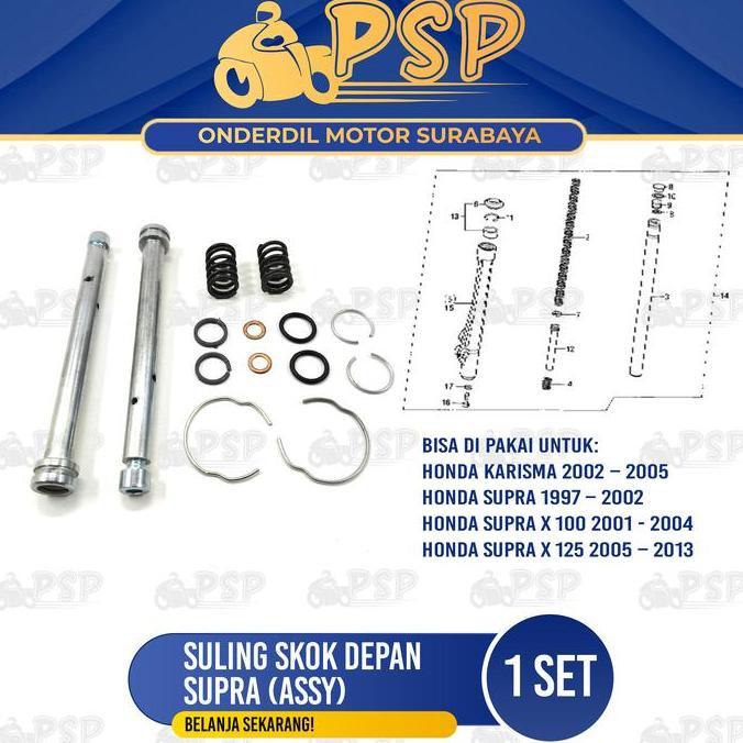 Promo Suling Skok Depan Assy Supra - Sulingan As Shok Shockbreaker Honda Karisma Kirana Supra X 125 