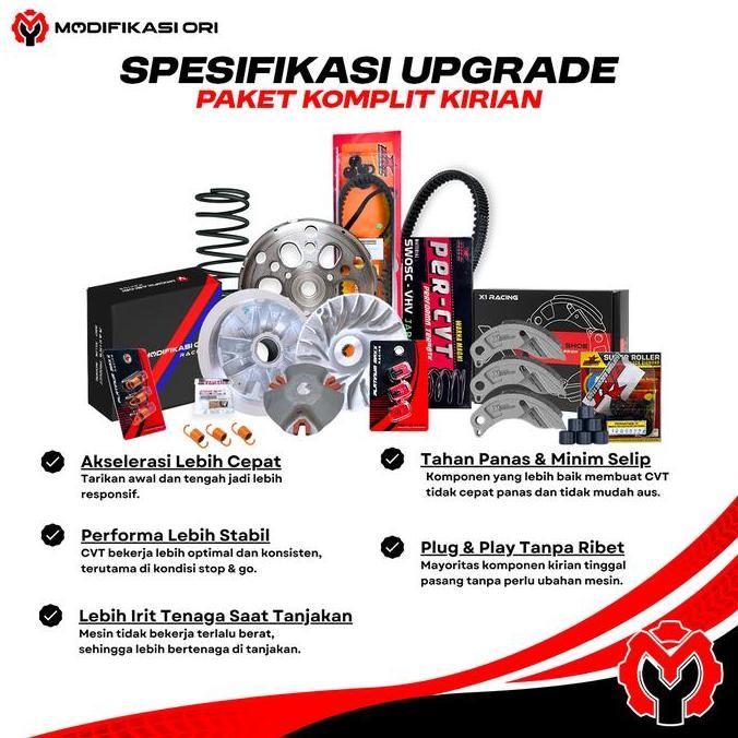 2DP - BRT PAKET CVT KIRIN NMAX AEROX LEXI - BRT - Per CVT Nmax Roller LEXI - MANGKOK GANDA CUSTOM PU
