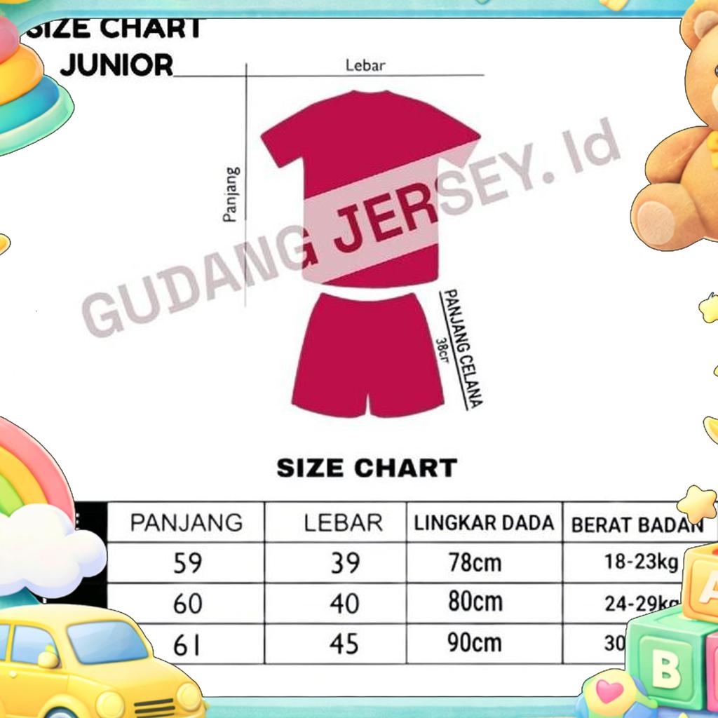 Baju Futsal Anak Kaos Olahraga Jersey Anak Juniorstelan Futsal Baju Bola Anak Jersey Junior Ukuran M
