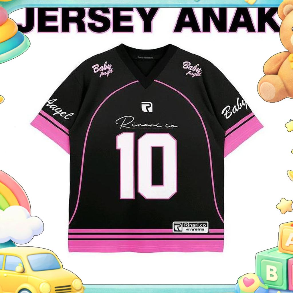 Baju Jersey Cewek Anak 3-12 Tahun Kaos Jersey Oversized Jersey Dryfit Brazil Nfl Fashion Outdoor Spo