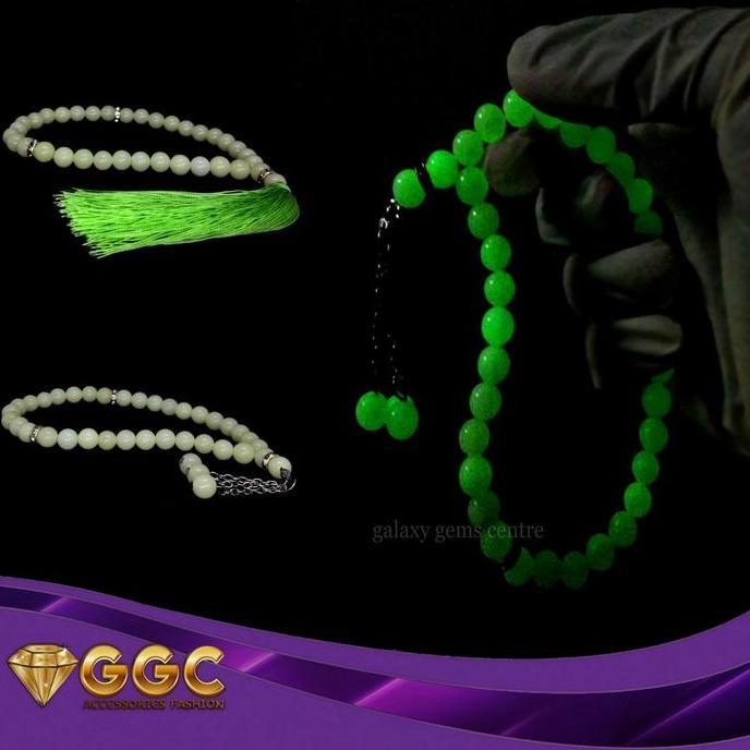 TERLARIS TASBIH BATU FOSFOR 33 BUTIR MENYALA DITEMPAT GELAP