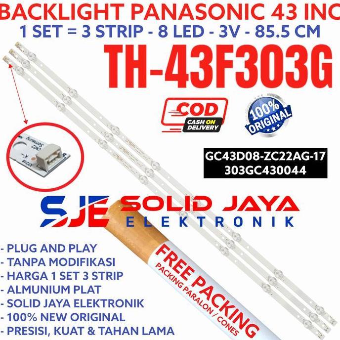 TERLARIS BACKLHT TV LED PANASONIC 43 INC TH 43F303 43F303G TH43F303G TH-43F303G TH-43F303 LAMPU 8K 3
