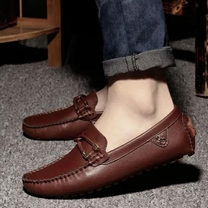 PALING DICARI ERSAN Sepatu Kulit Slip-on Pria  Sepatu Pesta Simpel Sepatu Kantor Pria Sepatu Formal 