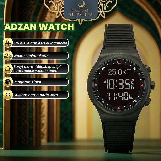TERLARIS JAM TANGAN ADZAN JAM TANGAN DITAL PENGINGAT SHOLAT 5WAKTU ALFATIHA AS-S016