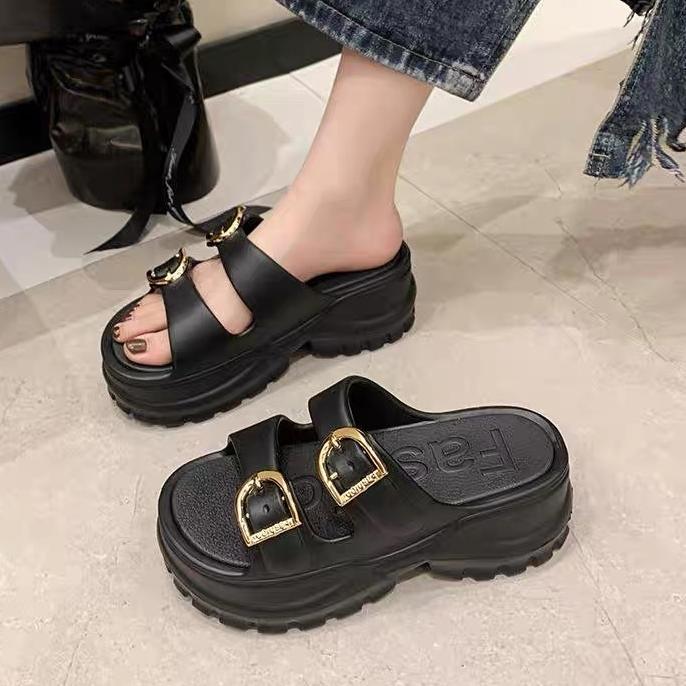 DISKON GOKIL SAROMON Sandal Wanita Kekinian Sandal Jelly Wanita Tinggi Wedges Sandal Fuji Wanita Kor