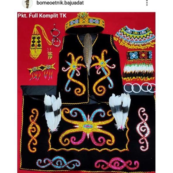 Best Seller 1 Set Kostum Dayak Anak Anak Kecil Cewek Perempuan Baju Dayak Adat Tradisional Baju Daya