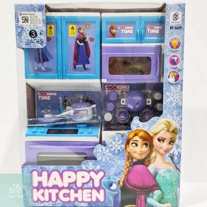 NEW MAINAN ANAK PEREMPUAN MASAK MASAKKAN ALAT DAPUR HAPPY KITCHEN SET FROZEN ELSA ANNA BP6649 ORI