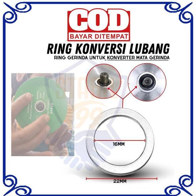 GIVICIL COD Ring Mata Mesin Gerinda Ring Konversi Lubang Konverter Mata Gerinda 3pcs 16MM x 22MM