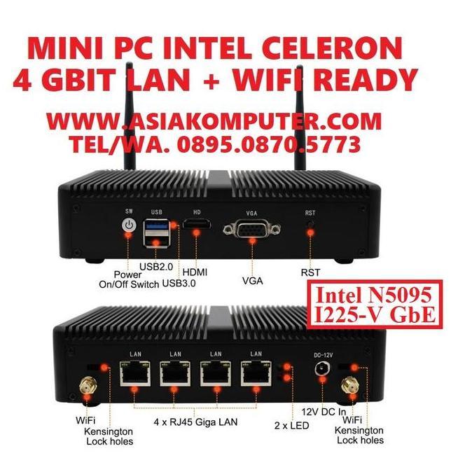 Mini PC Intel Celeron 4 Lan PFSENSE Sophos ClearOS Firewall UTM Router