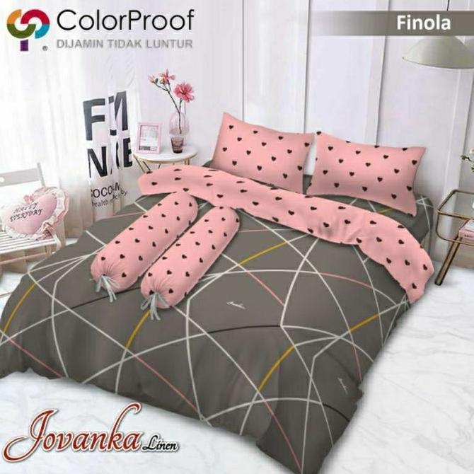 TERLARIS JOVANKA - BEDCOVER SET KING FITTED MOTIF DAN POLOS 180X200X20 BY FATA SELIMUT JUMBO
