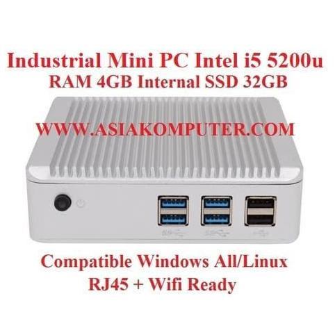 Industrial Mini PC x86 Intel i5 Ram 4GB SSD 32GB Wifi HDMI VGA MiniPC