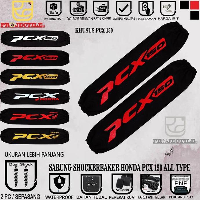 GROSIR [sepasang/2 pc] Sarung Shock Breaker Cover pelindung per breaker motor logo honda PCX 150 YSS