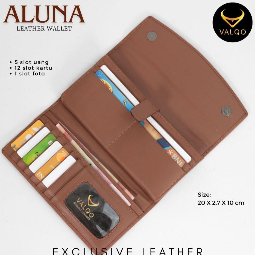 TRENDING SEKARANG VALQO ALUNA Dompet kulit Kulit Sapi Dompet Wanita perempuan Dompet Panjang Dompet 